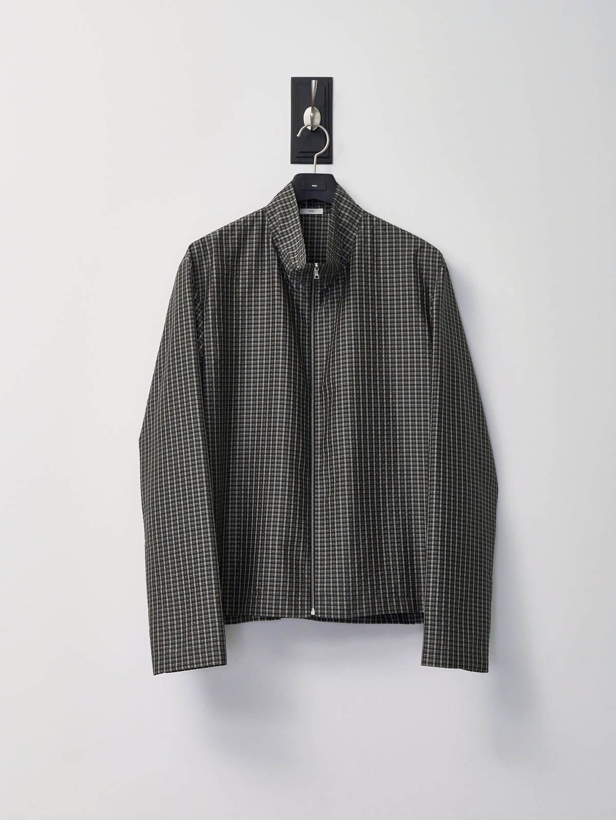 High Neck Zip Up (Yellow Check)