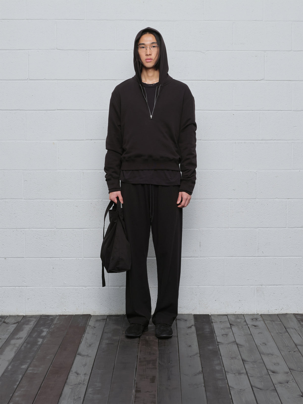 Hood Zip Sweatshirt (Black)