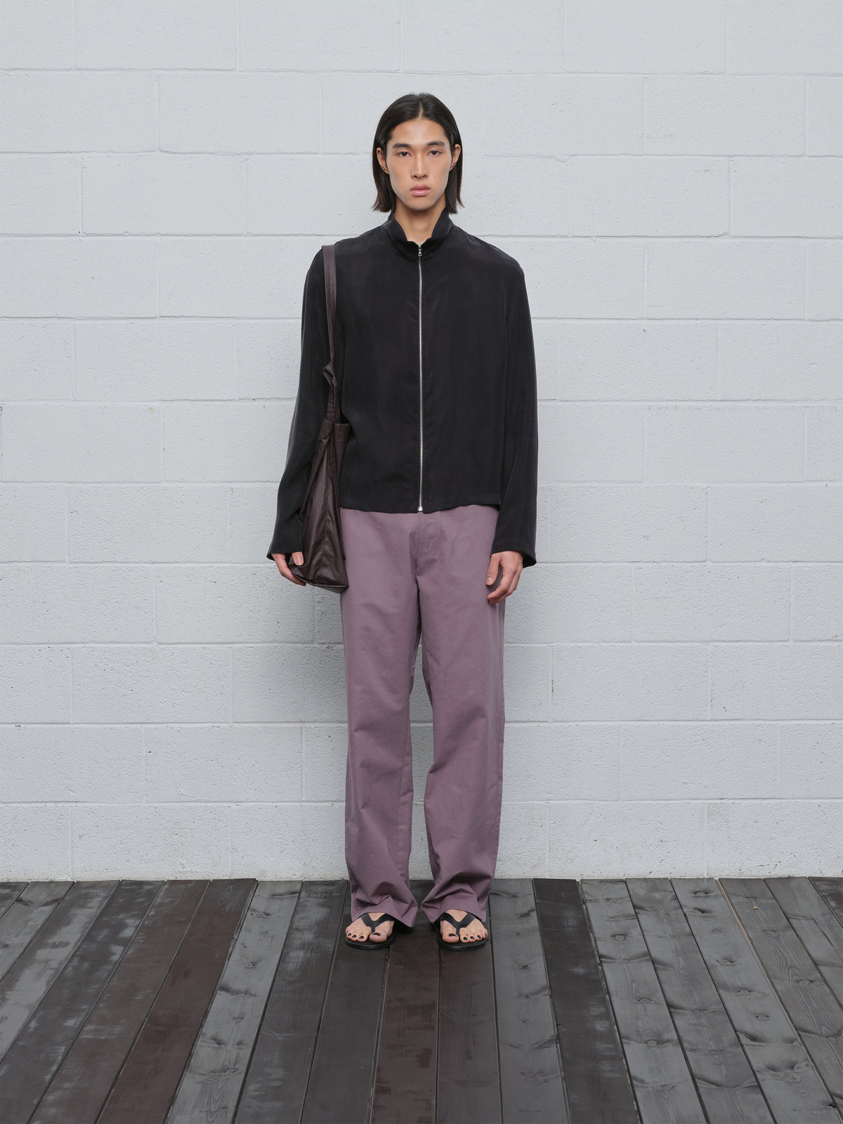 High Neck Zip Up (Black)